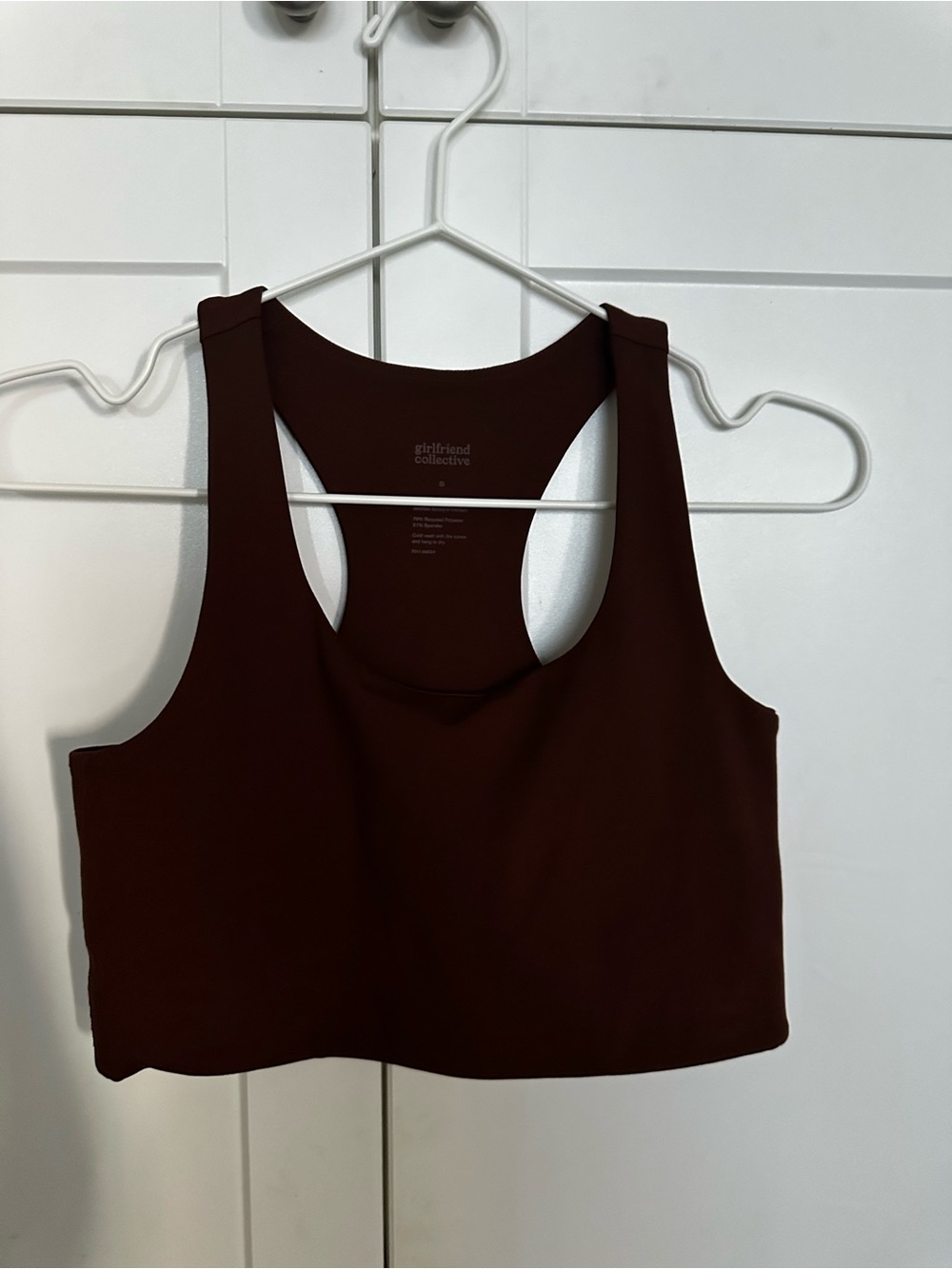 girlfriend collective Deep Maroon Racerback Sports Bra